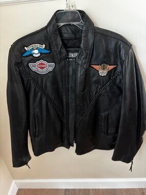 UNIK Leather Apparel Leather jacket with Custom Harley Davidson patches